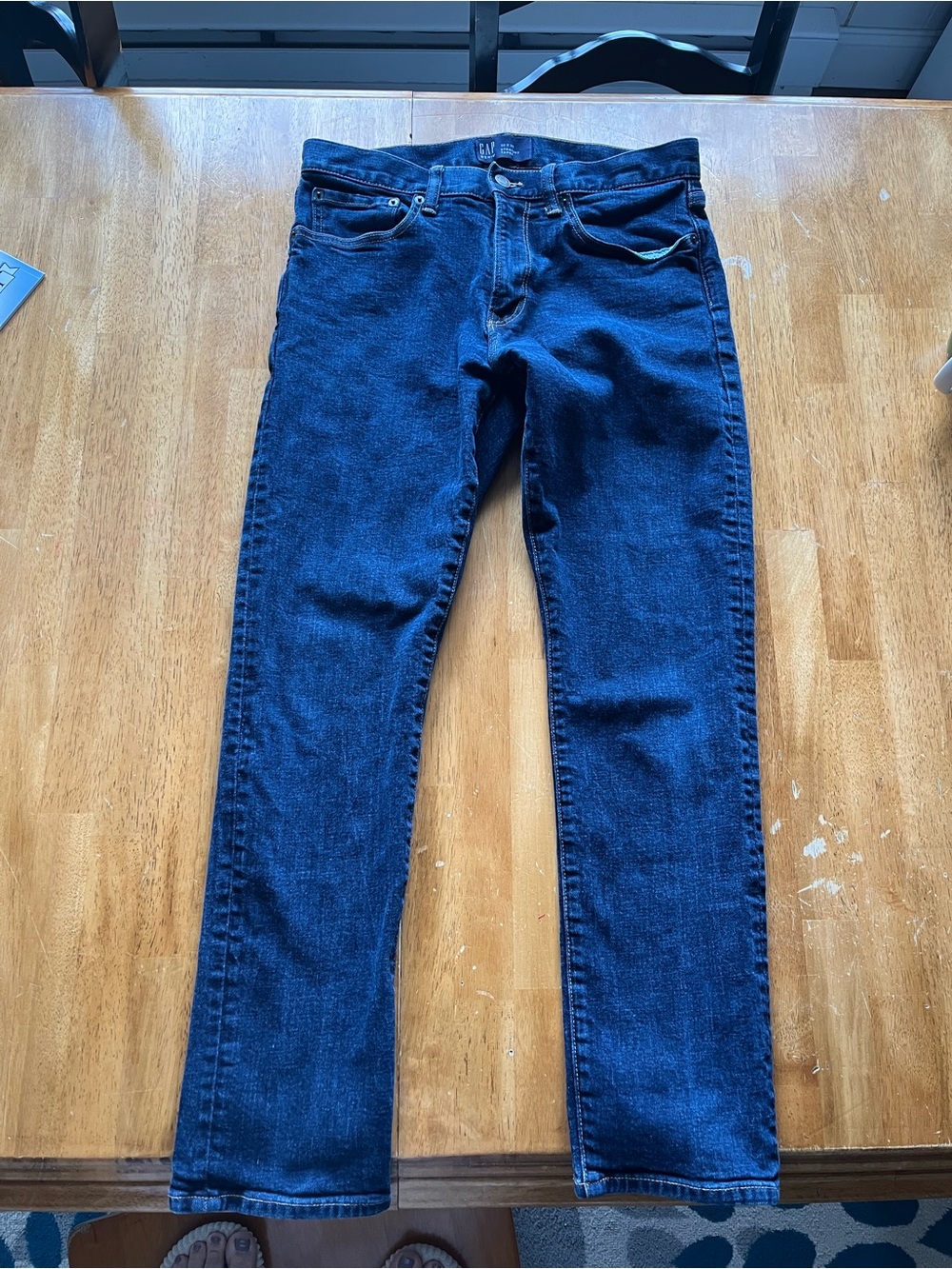 GAP Men's Slim Straight Jeans - Dark Blue Denim